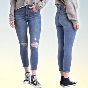 LEVI'S 721 High-Rise Skinny Ankle Jeans Sz 24 Rare Rear Pocket Design